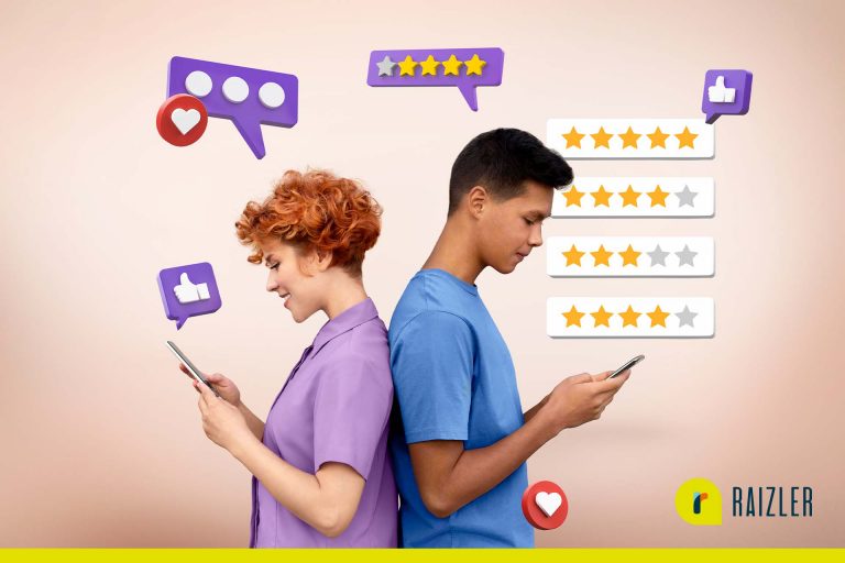 Jovens Avaliando uma empresa nas redes sociais