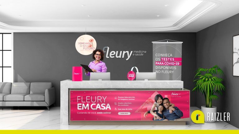 Recepção com comunicação visual personalizada