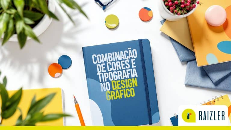 Combinação de cores e tipografia para brindes incriveis