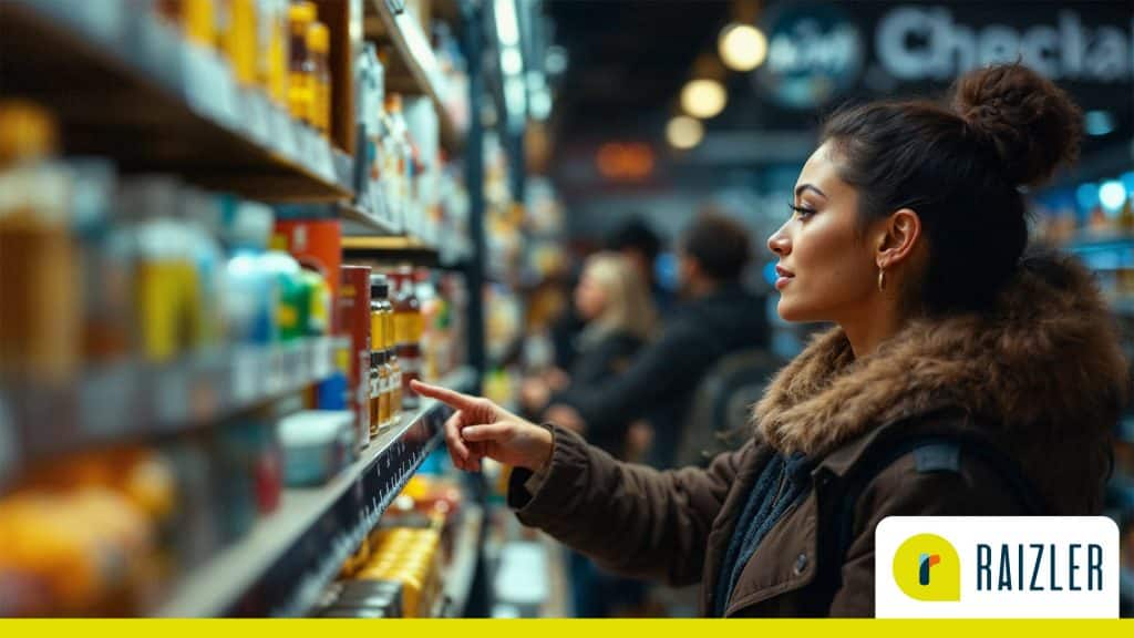 Cliente escolhendo item no supermercado através do PDV