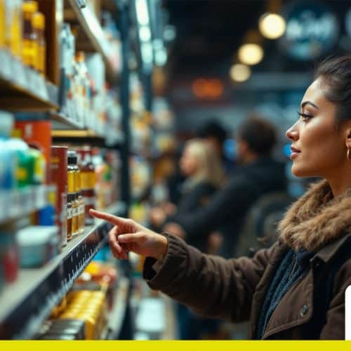 Cliente escolhendo item no supermercado através do PDV